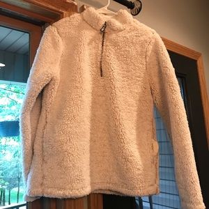 Quarter zip fur jacket
